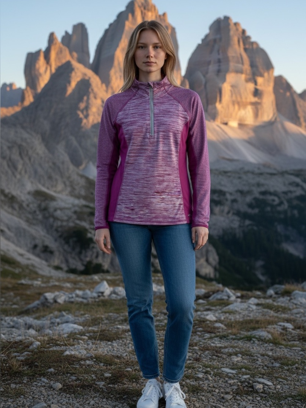 Avia Heathered Purple Quarter-Zip Pullover